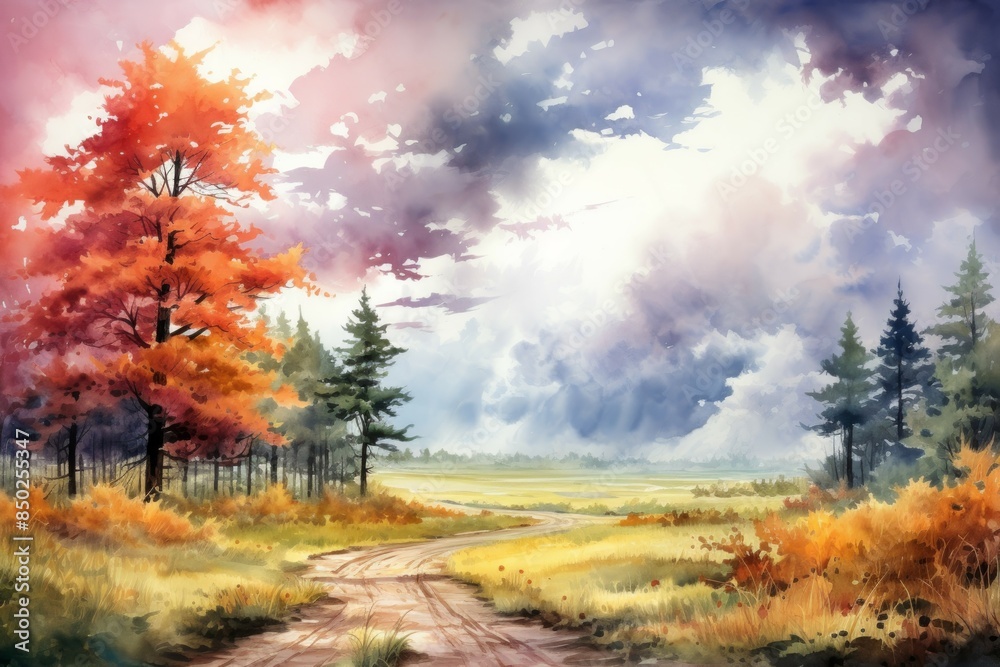 Fototapeta premium Autumn storms - Generative AI