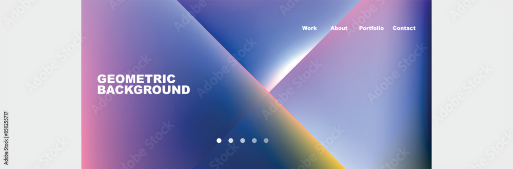 Obraz premium Colorful fluid gradient triangles and squares web site template. Vector Illustration For Wallpaper, Banner, Background, Card, Book Illustration, landing page