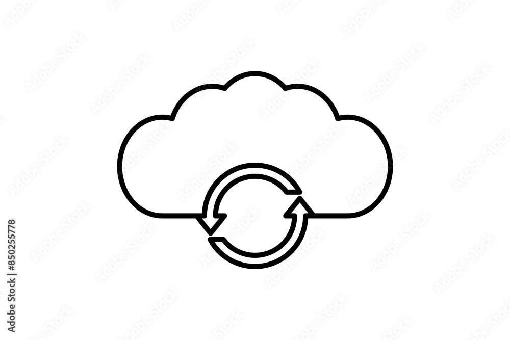 Cloud sync icon. icon related to cloud computing. suitable for web site, app, user interfaces, printable etc. line icon style. simple vector design editable Cloud sync icon. icon related to cloud computing. suitable for web site, app, user interfaces, printable etc. line icon style. simple vector design editable