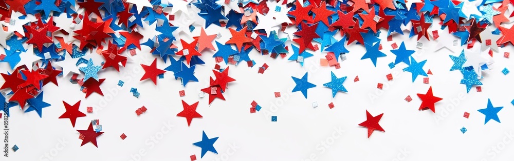 Festive Flowing American Flags with Stars Background Festive Flowing American Flags with Stars Background