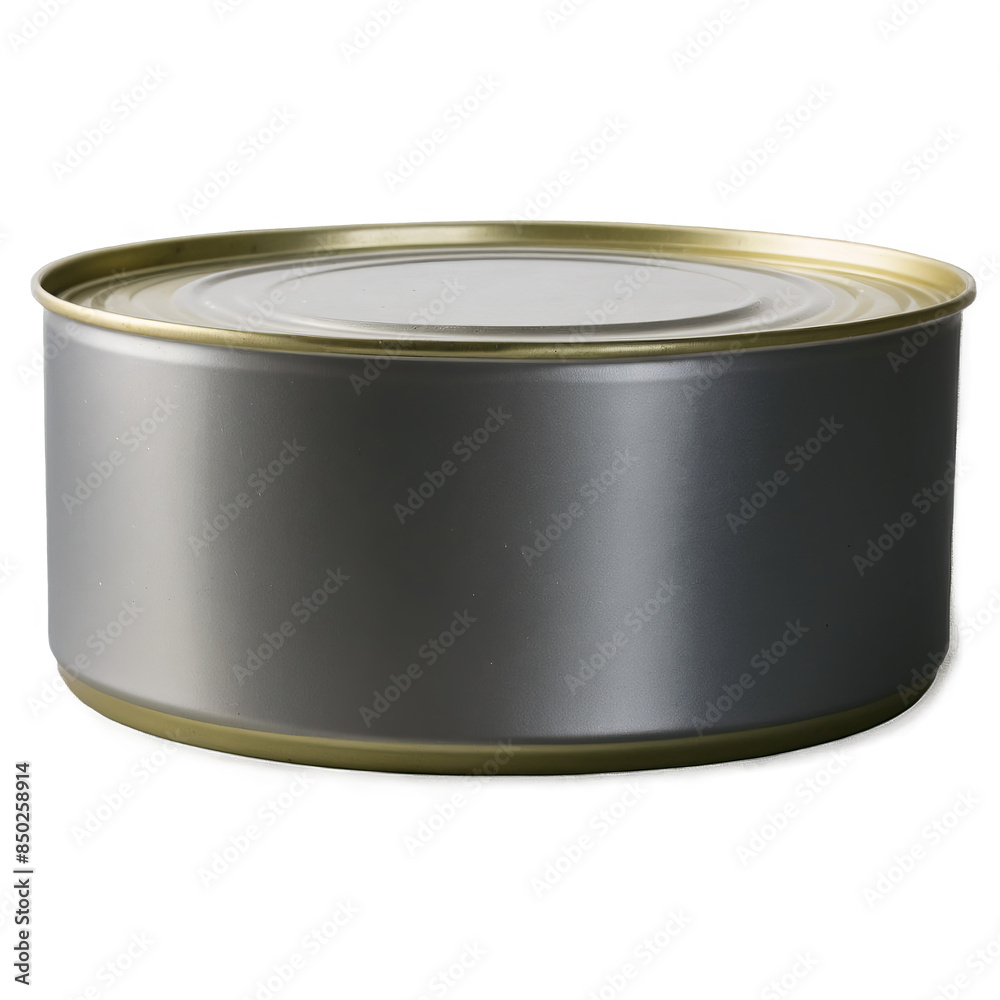 A no-label tin food can presented on a transparent, white background, ideal for png use A no-label tin food can presented on a transparent, white background, ideal for png use