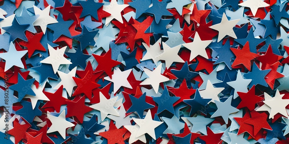 Festive Flowing American Flags with Stars Background Festive Flowing American Flags with Stars Background