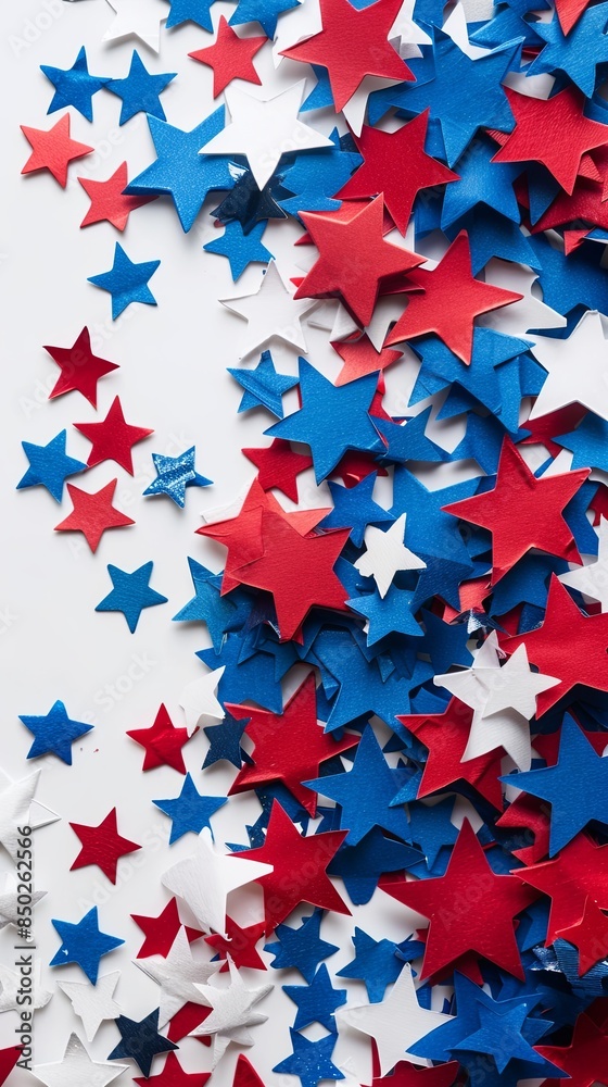 Festive Flowing American Flags with Stars Background Festive Flowing American Flags with Stars Background