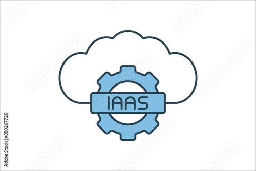 IaaS icon. icon related to cloud computing. suitable for web site, app, user interfaces, printable etc. flat line icon style. simple vector design editable