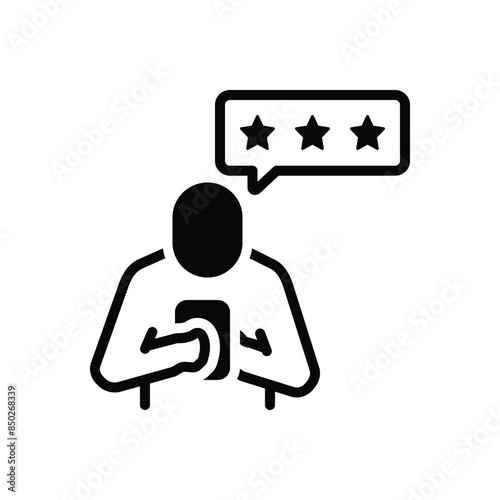 Black solid icon for give feedback 