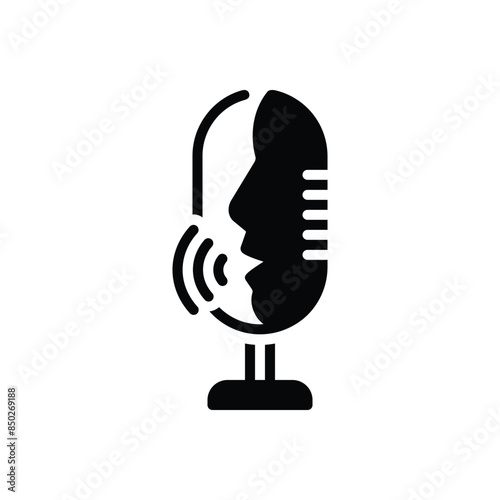 Black solid icon for speak 