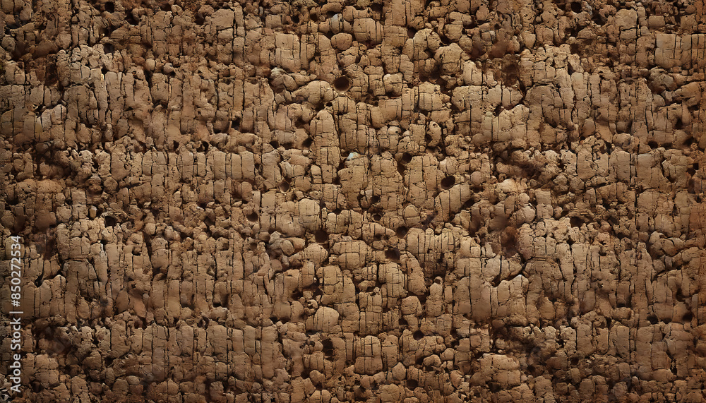 Seamless dark brown cork texture background with uneven granular patterns and holes Seamless dark brown cork texture background with uneven granular patterns and holes