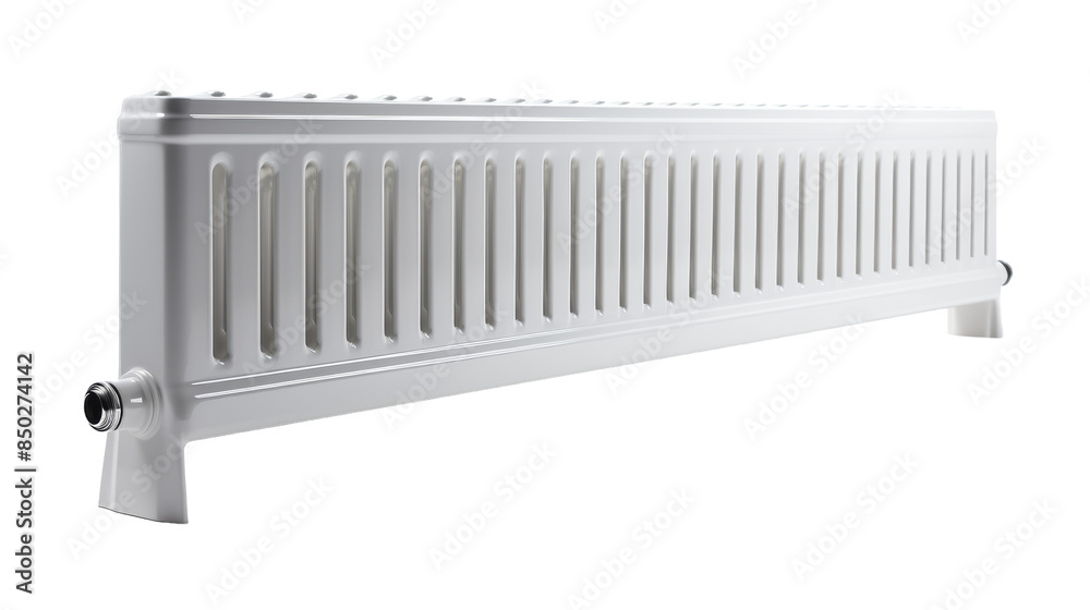 White Horizontal Radiator With Multiple Fins White Horizontal Radiator With Multiple Fins