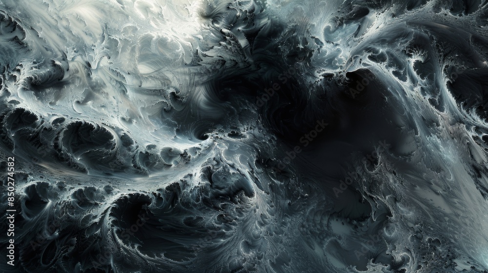 Delve into the mystery of the void through a black abstract digital artwork. Delve into the mystery of the void through a black abstract digital artwork.