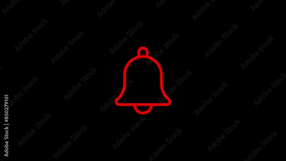Notification Bell icon with black screen. black screen template of red color bell icon. Notification bell icon animation. Notification Bell icon with black screen. black screen template of red color bell icon. Notification bell icon animation.