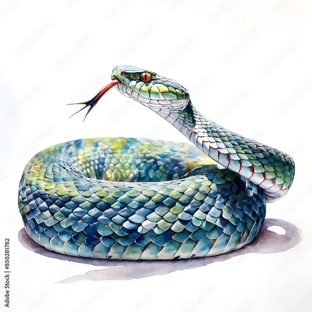 Obraz premium viper snake in white background