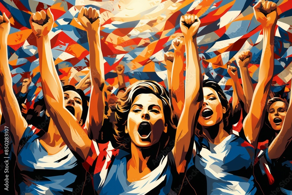 Obraz premium The roaring fans of France - Generative AI