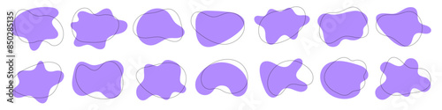 Set of amoeba, freeform, asymmetric blob shape vector illustration