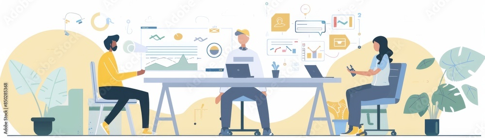 Strategic Businessman Analyzing Competitor Strategies with Marketing Team for New Campaign Planning Strategic Businessman Analyzing Competitor Strategies with Marketing Team for New Campaign Planning