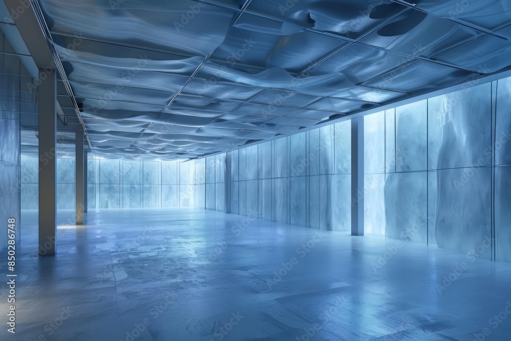 Hightech thermal mass materials in buildings absorbing and storing heat to regulate indoor temperatures