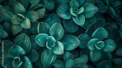 Bold green nature background Raw beauty suculent leaves plant detail Unique refinement delicate texture wallpaper Abstract softness vibrant organic pattern Simplicity foliage Deep teal : Generative AI photo