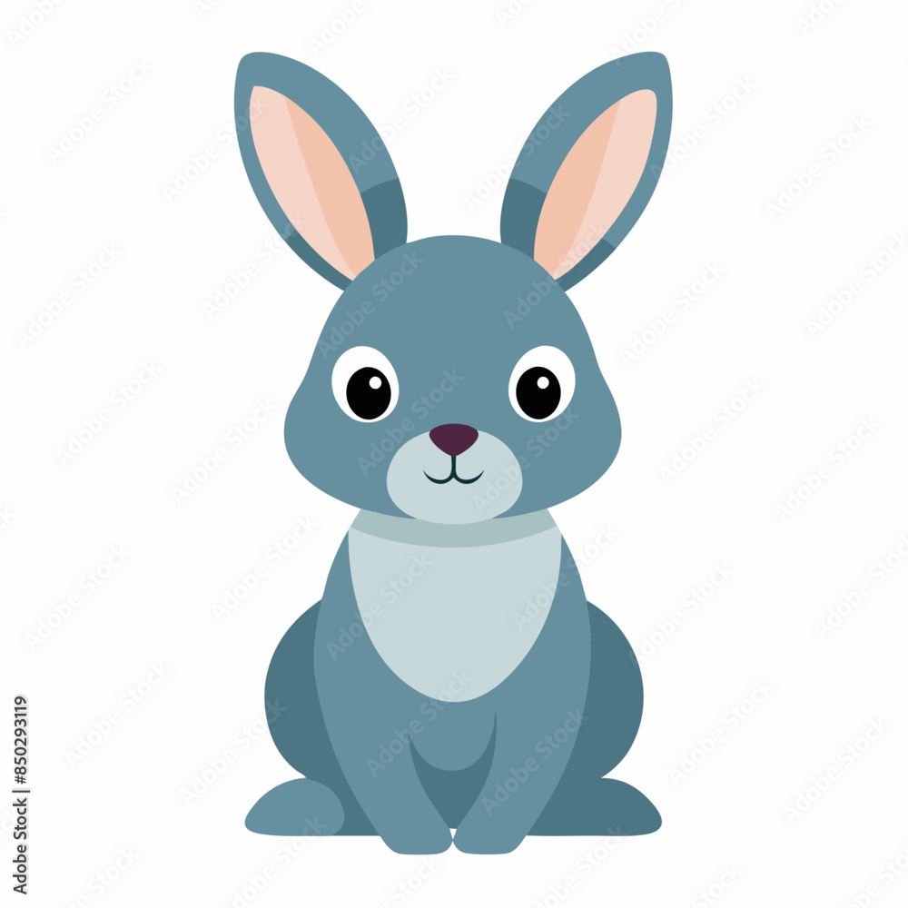 Fototapeta premium Bunny cub animal flat style vector art svg