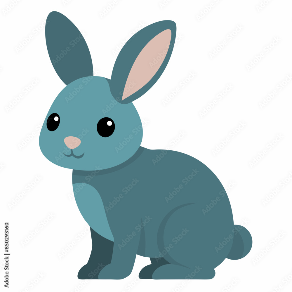 Bunny cub animal flat style vector art svg