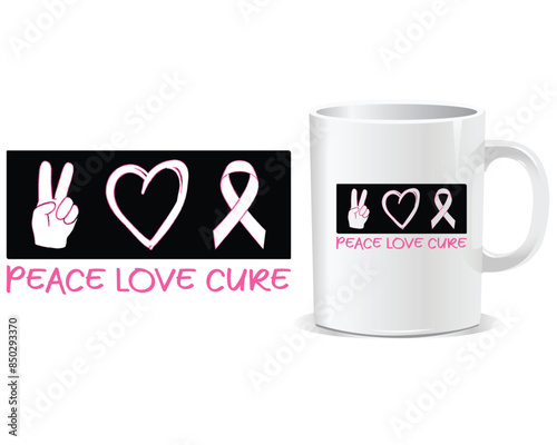 Breast Cancer awareness mug design vector, awareness mug, camcer mug, mug design vector