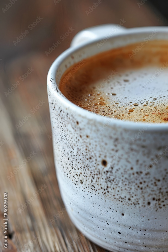 A Cup of Coffee on a Wooden Table A Cup of Coffee on a Wooden Table