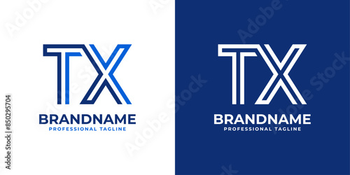 Letters TX Line Monogram Logo, suitable for business with TX or XT initials