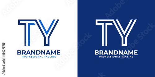 Letters TY Line Monogram Logo, suitable for business with TY or YT initials