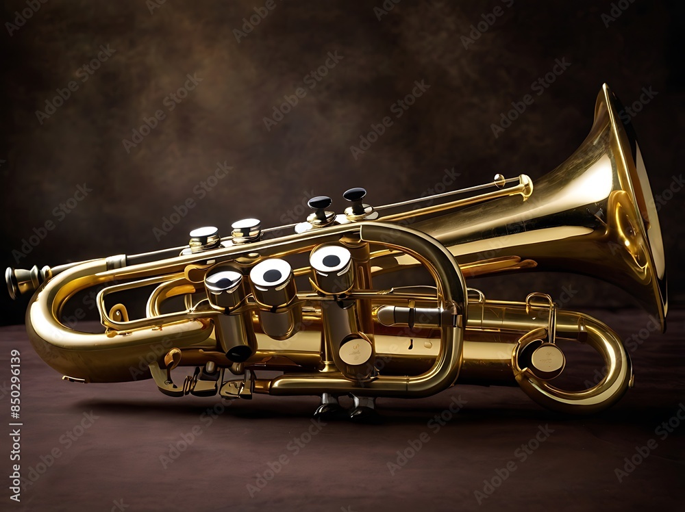 Fototapeta premium trumpet isolated on black