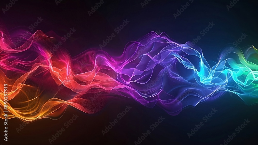 colorful bright waves in the dark background, abstract waves moving, perfect for graphic editing. colorful bright waves in the dark background, abstract waves moving, perfect for graphic editing.