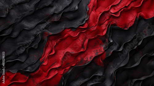 Intense shades of red and deep black that create a contrasting and dynamic composition. photo