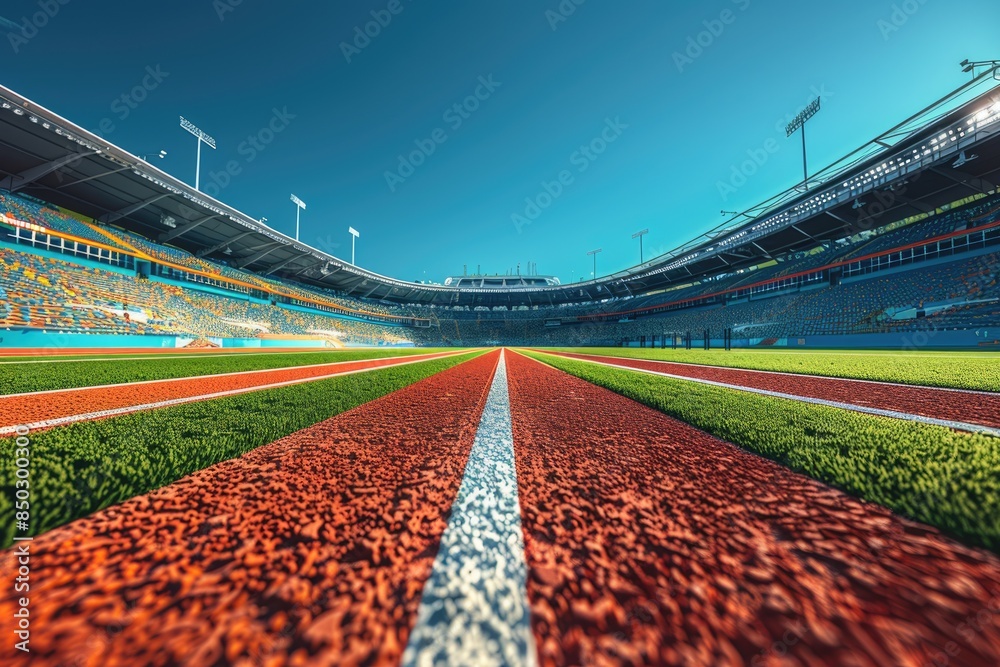 Naklejka premium Sports Stadium and Runway