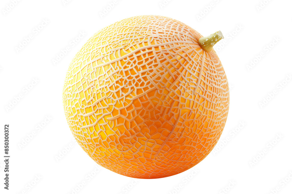 A ripe and juicy cantaloupe melon isolated on a white transparent background, highlighting its textured skin. A ripe and juicy cantaloupe melon isolated on a white transparent background, highlighting its textured skin.
