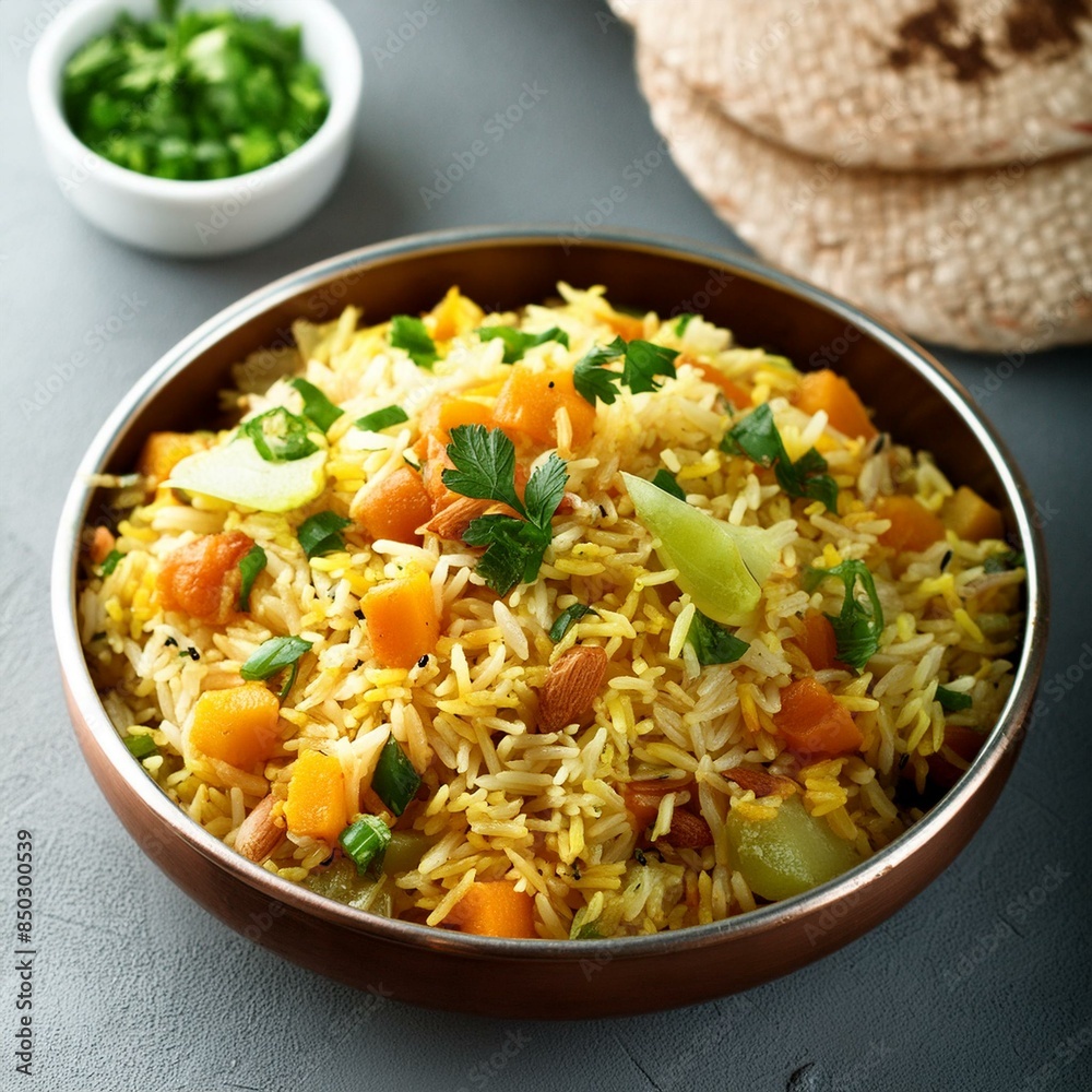 Indian food veg biryani or veg pulav Indian food veg biryani or veg pulav