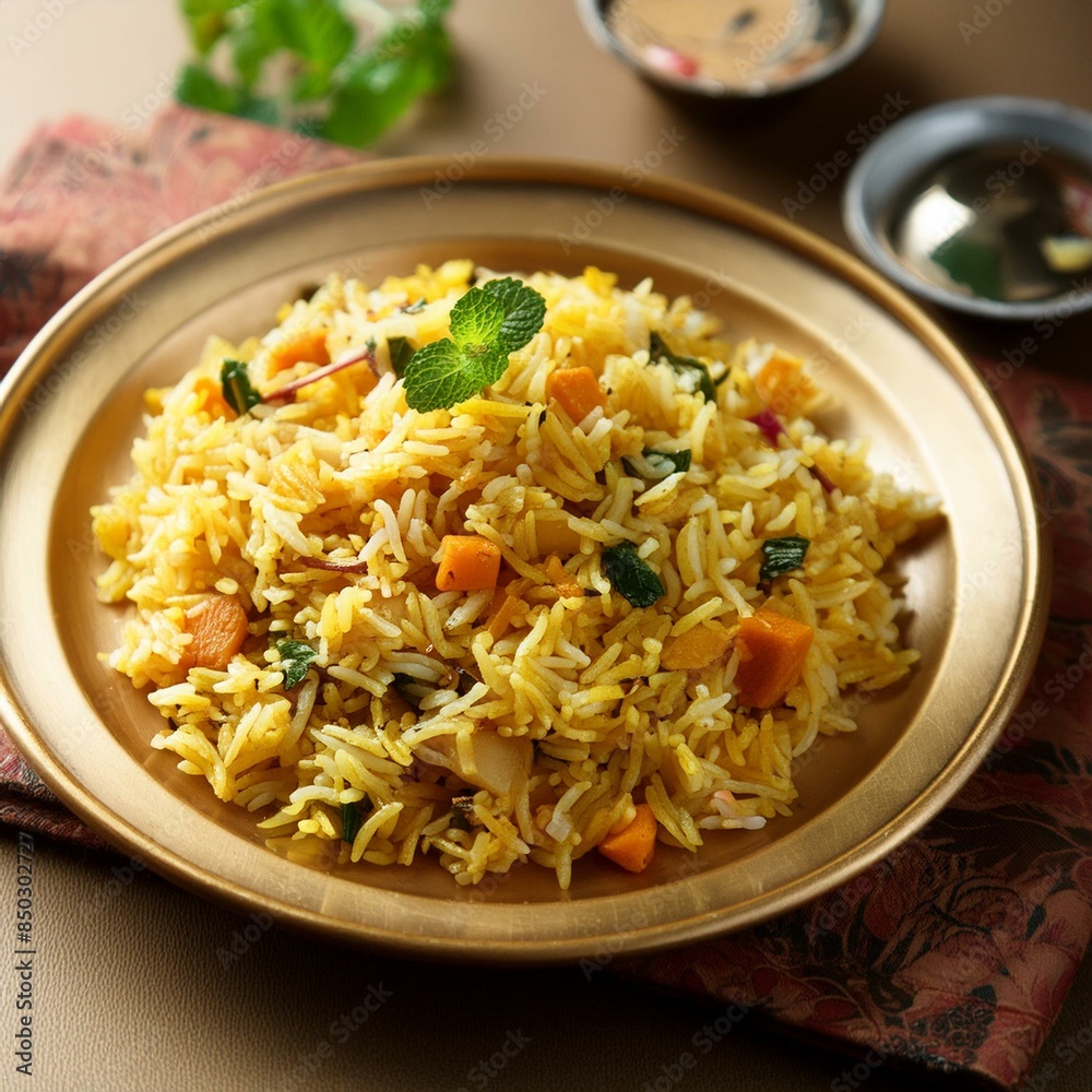 Indian food veg biryani or veg pulav Indian food veg biryani or veg pulav