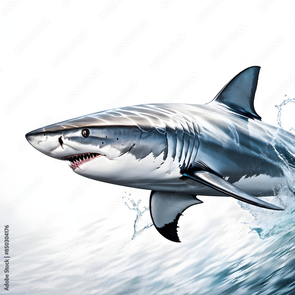 Fototapeta premium Shark in white background