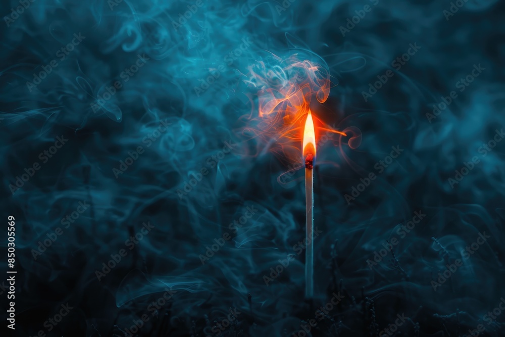 Flames burning and smoke, dark background Flames burning and smoke, dark background