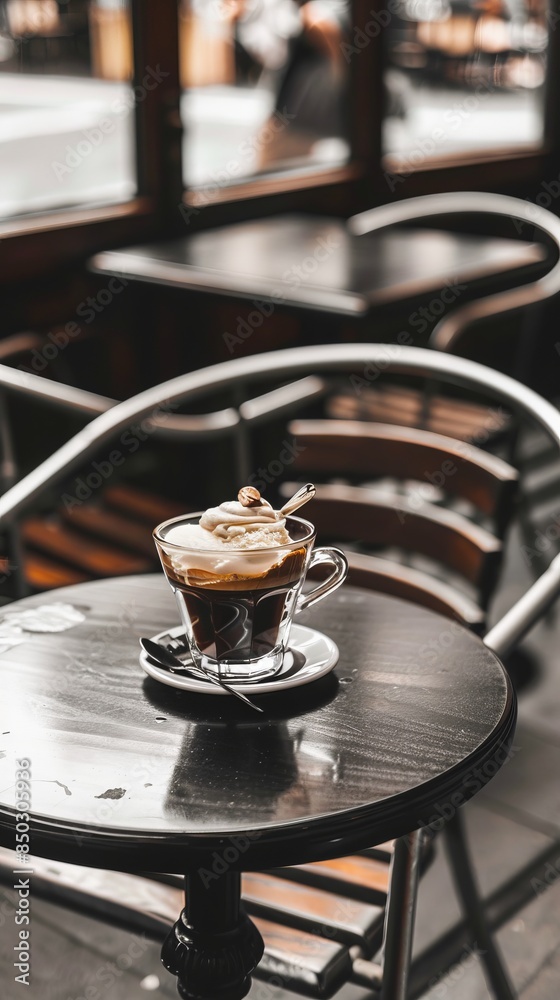 A Cup of Coffee on a Wooden Table A Cup of Coffee on a Wooden Table