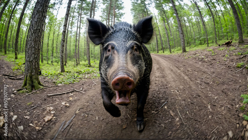 Portrait of big Wild boar, 