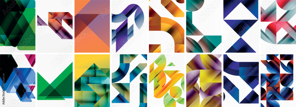 Set of abstract minimal geometric backgrounds with lines, circles and triangles. Vector Illustration For Wallpaper, Banner, Background, Card, Book Illustration, landing page Set of abstract minimal geometric backgrounds with lines, circles and triangles. Vector Illustration For Wallpaper, Banner, Background, Card, Book Illustration, landing page
