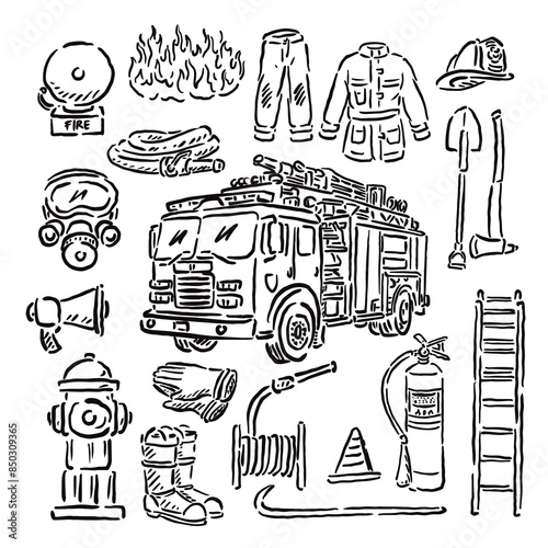 vector sketch of firefighter icon
