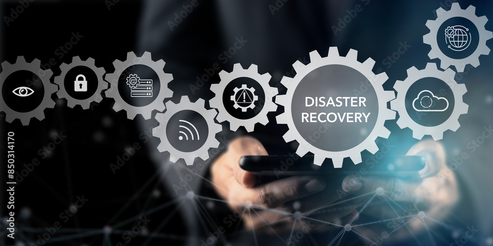 Disaster recovery concept. Restoring critical systems and data, backup and restoration procedures, proactive planning to mitigate risks and protect against potential disasters. IT system protection. Disaster recovery concept. Restoring critical systems and data, backup and restoration procedures, proactive planning to mitigate risks and protect against potential disasters. IT system protection.