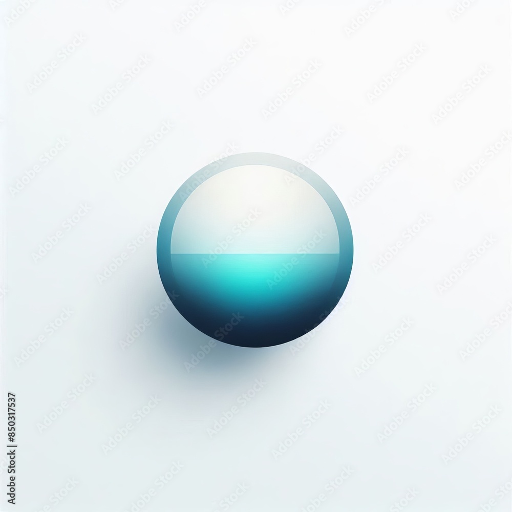 A smooth, blue 3D sphere reflects light and shadow, creating a glossy, almost pearl-like quality A smooth, blue 3D sphere reflects light and shadow, creating a glossy, almost pearl-like quality