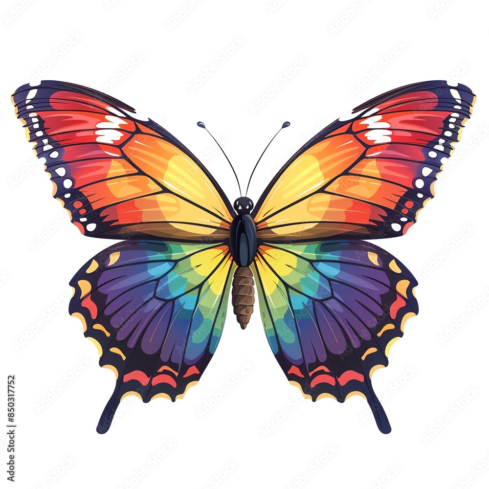 A pride butterfly clipart, Pride Day element, vector illustration, multicolor, isolated on white background A pride butterfly clipart, Pride Day element, vector illustration, multicolor, isolated on white background