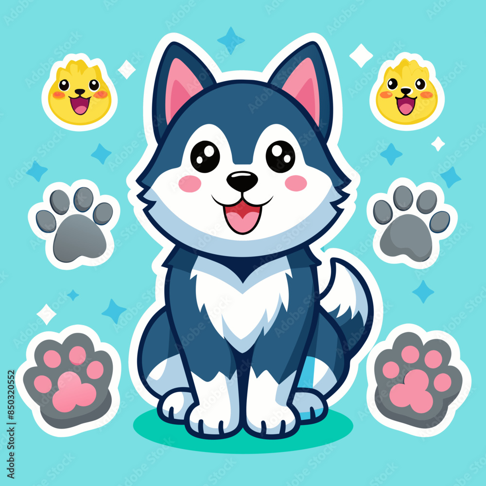 Fototapeta premium illustration of husky
