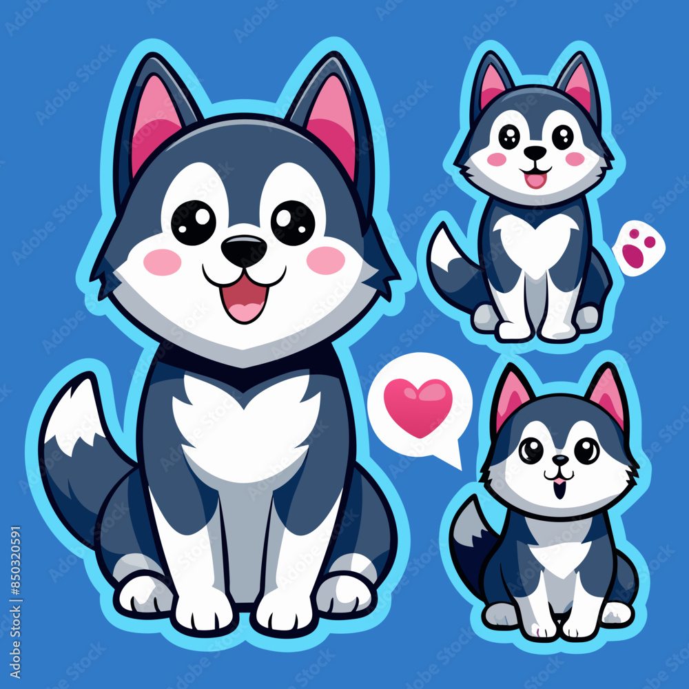 Fototapeta premium illustration of husky