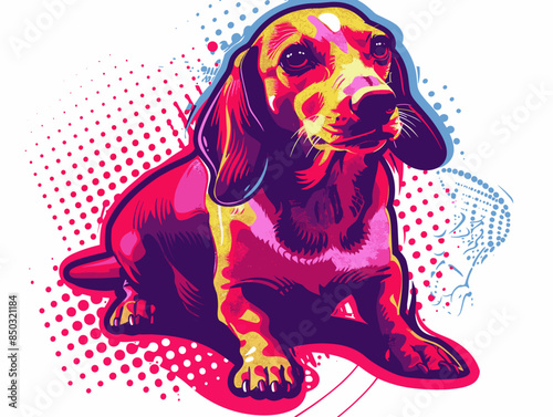 Dachshund dog. Vector illustration of a dachshund dog.