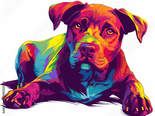 Portrait of a boxer dog. Vector illustration ready for vinyl cutting.