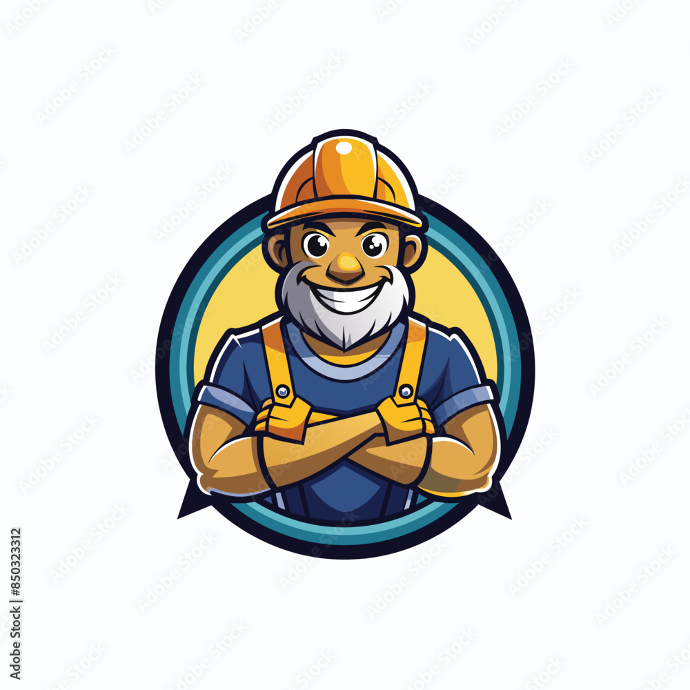 Naklejka premium construction mascot