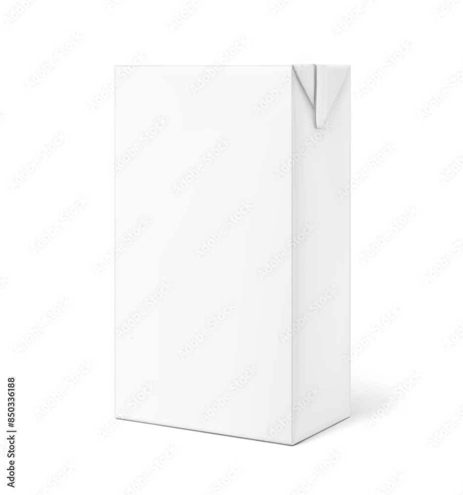 Packaging box for cream, milk, juice mockups. Vector illustration isolated on white background. Half side view. Ready and simple to use for your design. EPS10. Packaging box for cream, milk, juice mockups. Vector illustration isolated on white background. Half side view. Ready and simple to use for your design. EPS10.