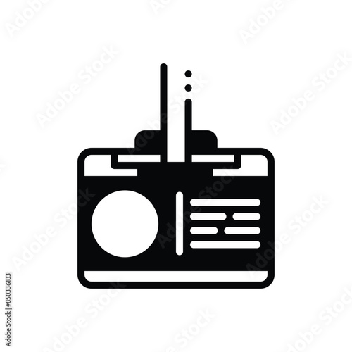 Black solid icon for id card 