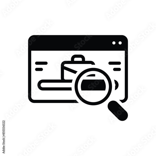 Black solid icon for job search 